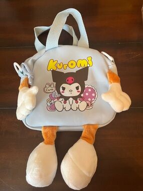 Kuromi Mini Backpack - Blue Plush Accent